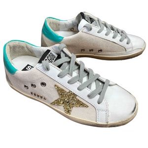 Golden Goose Deluxe Brand Superstar Sneaker in natural & gold size 36